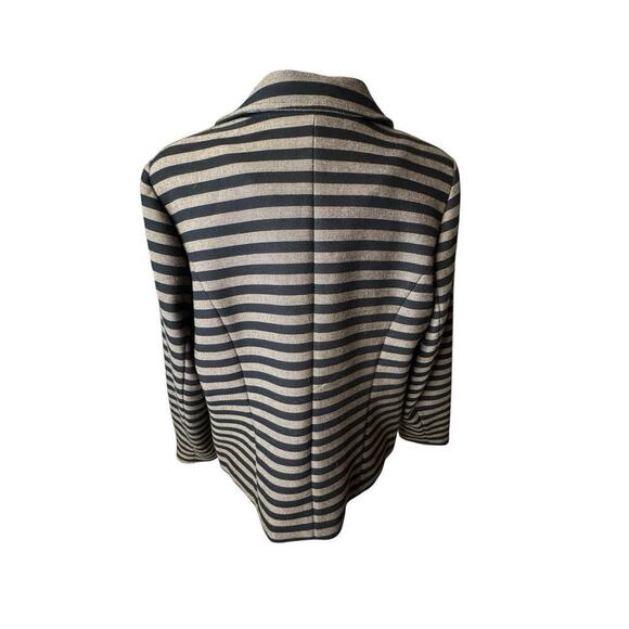 Isaac Mizrahi Live Women’s Size 18W Striped Blazer Zipper Pockets Neutral - Picture 4 of 6